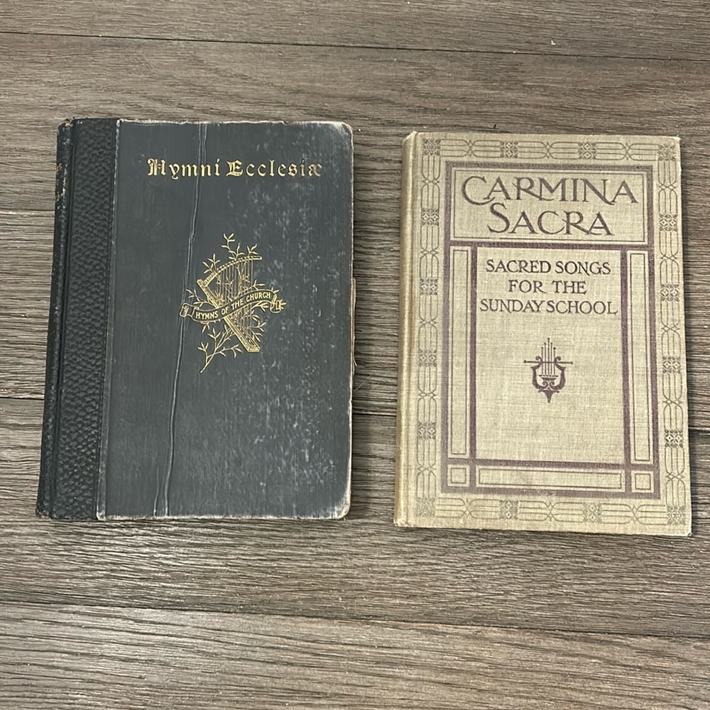 Antiquarian hymnals Carmina Sacra Hymni Ecclesiae antique Christian Hymnal